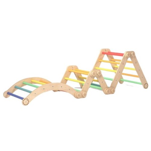 Set L de Obstáculos de Madera para Escalada Inclinable Infantil Busykids 2