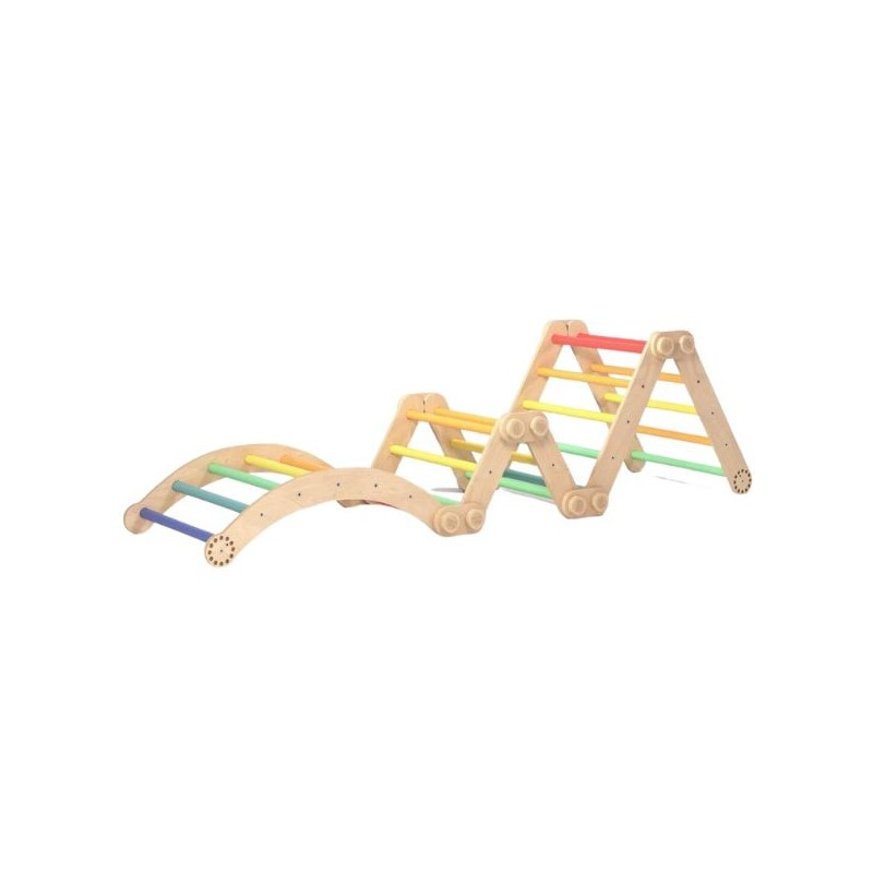 Set L de Obstáculos de Madera para Escalada Inclinable Infantil Busykids