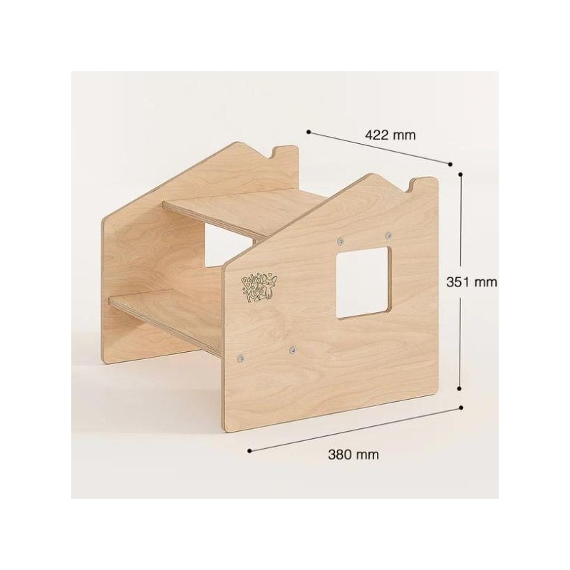 Taburete de dos escalones de madera infantil Montessori Busykids