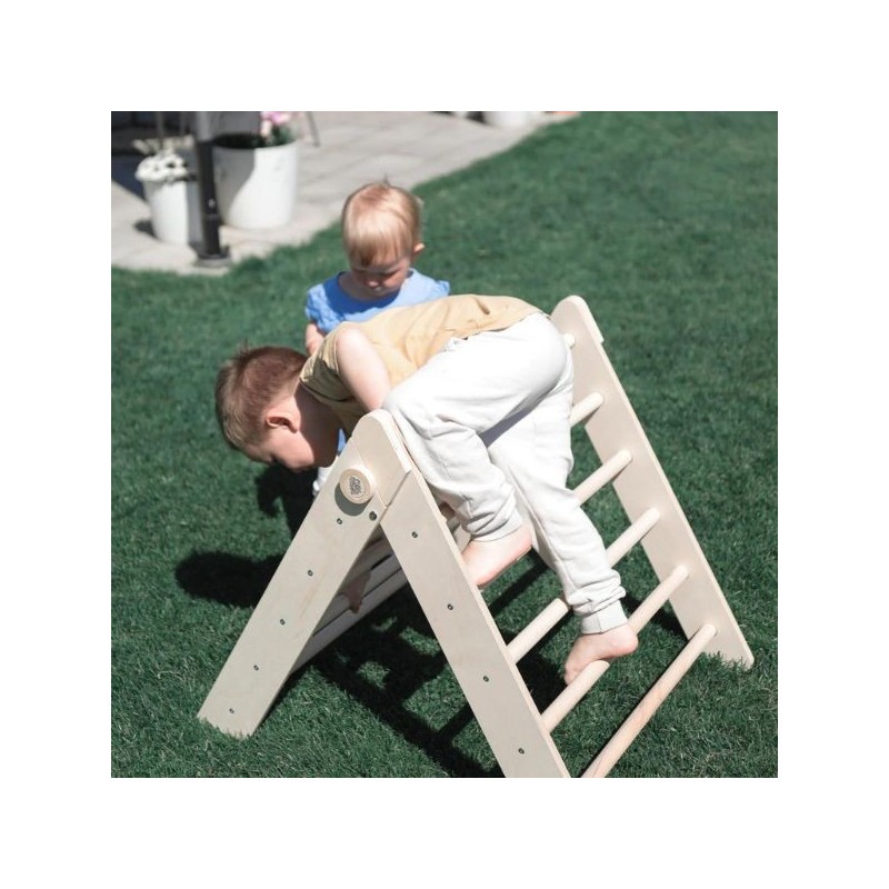 Triángulo de Motricidad Pikler - barras redondas - Color Natural - Madera Sin Barnizar Busykids