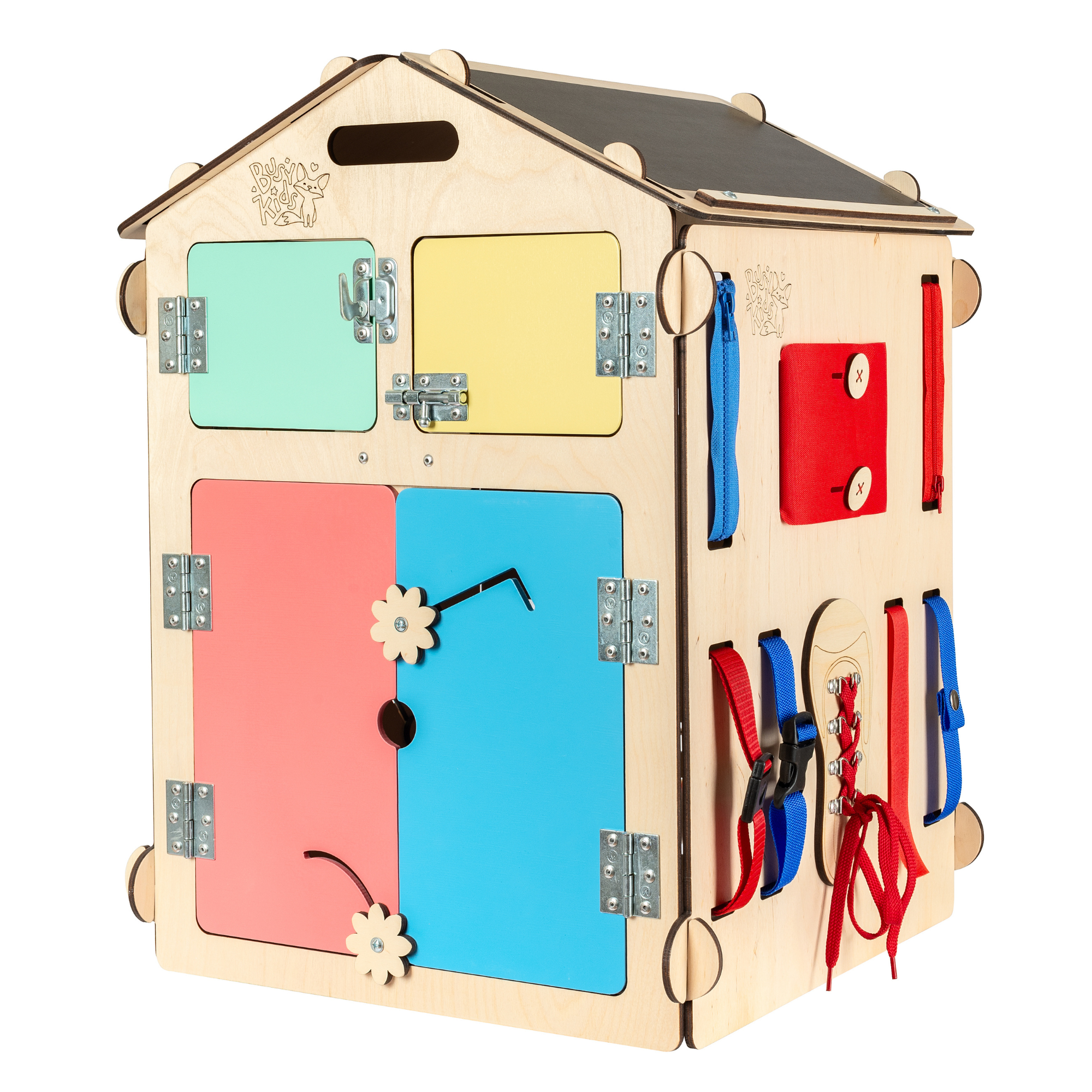 Casa de juegos sensorial y de actividades infantil Madera