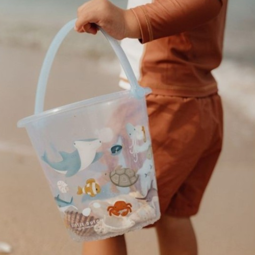 Cubo de playa 19 cm infantil azul Bahía de los marineros - Sailors Bay Little Dutch TocToys 2