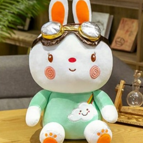 Peluche conejito Aviador amarillo infantil súper suave Labores Bella