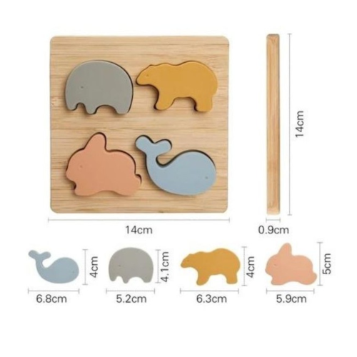 Puzzle de animales madera y silicona - Labores Bella 2