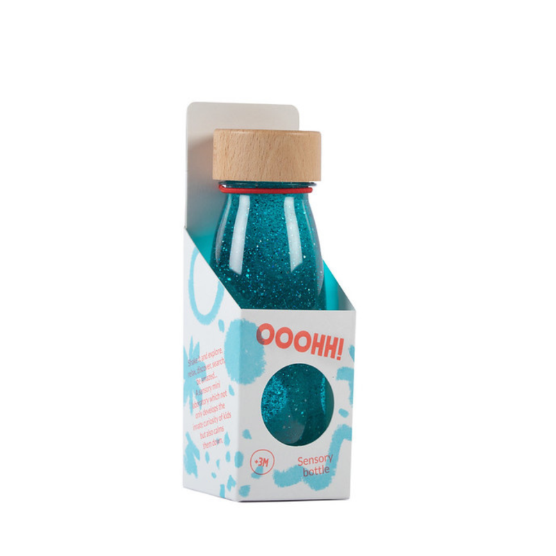 Botella Sensorial Flotante Turquesa - Petit Boum Petit Boum