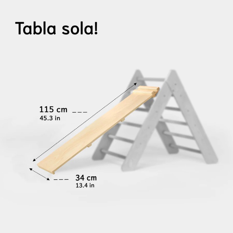 Gran tabla de doble cara de madera para triángulo Pikler - largo - tobogán y escalera - juguete infantil Busykids