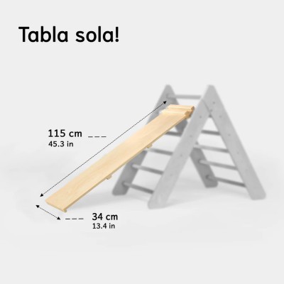 Gran tabla de doble cara de madera para triángulo Pikler - largo - tobogán y escalera - juguete infantil Busykids