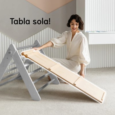 Gran tabla de doble cara de madera para triángulo Pikler - largo - tobogán y escalera - juguete infantil Busykids