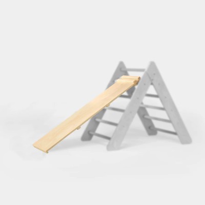 Gran tabla de doble cara de madera para triángulo Pikler - largo - tobogán y escalera - juguete infantil Busykids