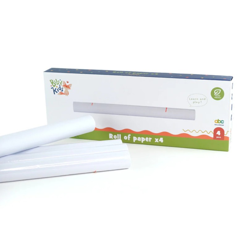 4 Rollos de papel brillante para dibujar y colorear