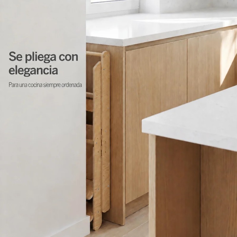Torre de aprendizaje plegable de madera Montessori altura regulable