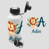 Botella cantimplora infantil de aluminio con nombre personalizada - 2 tapones (rosca y pitorro)