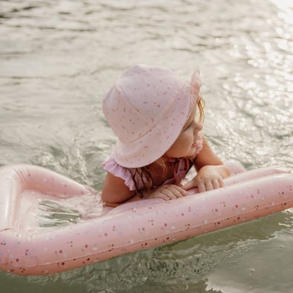 Colchoneta flotador infantil de color rosa con flores y mariposas Little Dutch