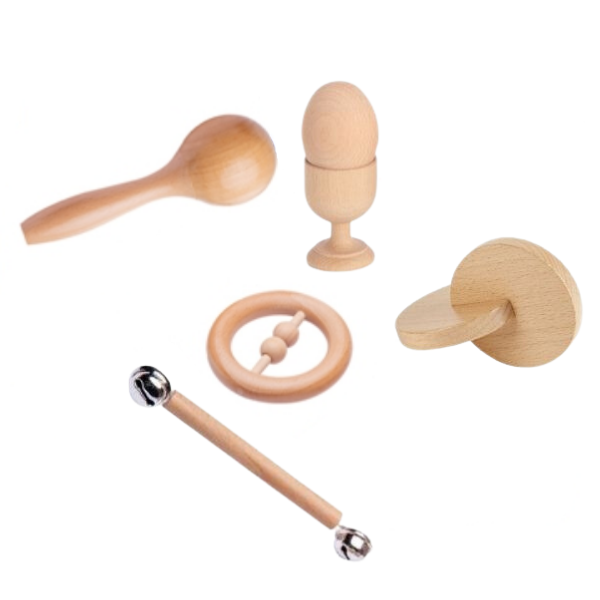 Kit rattles and children's wooden toys
