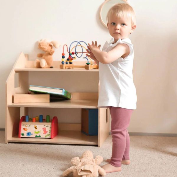 Estantería para juguetes de madera infantil Montessori