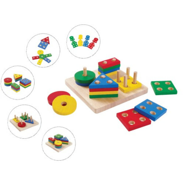 Juego infantil de encajar figuras geométricas de madera - Plan Toys