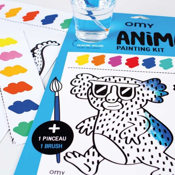 Kit OMY de pintura infantil para colorear a partir de 7 años con pincel y acuarelas