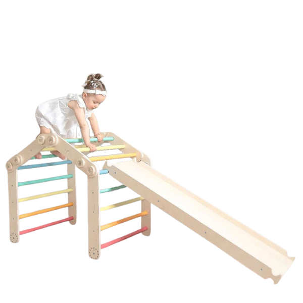 Set M con tobogán de Escalada Inclinable Infantil - obstáculos de madera