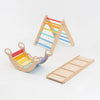 Set actividad motriz de madera: Triángulo, balancín y tabla Pikler - juguete infantil