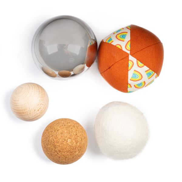 Bolas sensoriales para bebé - pack 5 pelotas de diferentes texturas Petit Boum