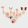 Un grupo de animales de juguete de madera sentados uno al lado del otro, un rompecabezas de Louise Abbéma, presentado en dribble, ensamblaje, patrón repetitivo, hecho de cartón, behance hd