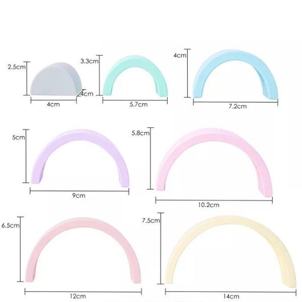 Una serie de cuatro arcos pastel de arcoíris sobre un fondo blanco, un pastel de Lü Ji, presentado en Instagram, plasticien, rim light, fondo blanco, hecho de plástico.
