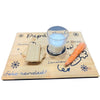 Una taza de leche, galletas, y una zanahoria en una tabla de cortar, un pastel por Luis Paret y Alcazar, behance, arte ingenuo, behance hd, fondo blanco, fantástico.