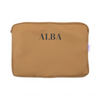 Una bolsa marrón con la palabra Alba, un punto de cruz de Alan Sutherland, ganador del concurso de Pinterest, escuela de Heidelberg, #myportfolio, ambrotype, limpio.