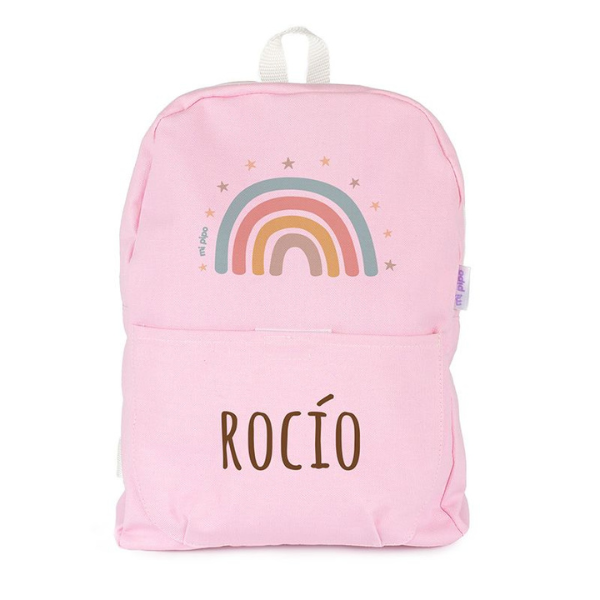 Una mochila rosada con un arcoíris en ella, un pastel por Verónica Ruiz de Velasco, ganador del concurso de Pinterest, rococó, iridiscente, rococó, #myportfolio