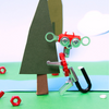 Un recorte de papel de un árbol con un par de tijeras, una ilustración de un libro de cuentos por Rube Goldberg, ganador del concurso de Behance, arte de video, Behance HD, renderizado en Cinema4D, arte de juego 2D.