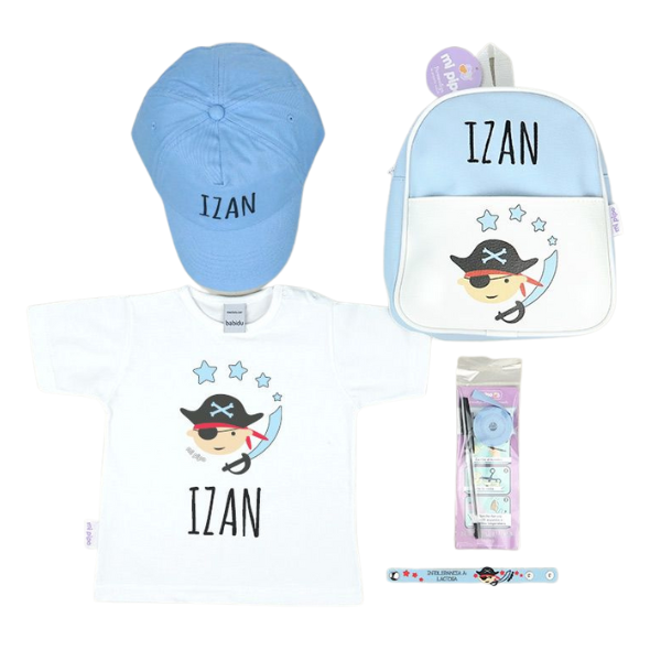 Una camisa blanca y un sombrero azul con un nombre en él, una ilustración de un libro de cuentos por Ni Zan, ganador del concurso de Pinterest, Lyco Art, ganador del concurso, #myportfolio, 2d.