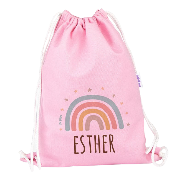 Una bolsa rosa con un arcoíris en ella, una representación tridimensional por Elsie Few, ganadora del concurso de Pinterest, letterismo, extremadamente de género, iridiscente, #myportfolio