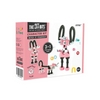 Una caja rosa con una figura en blanco y negro, un rompecabezas de Toyen, ganador del concurso de Pinterest, dau-al-set, Adafruit, personaje, pixel perfecto.