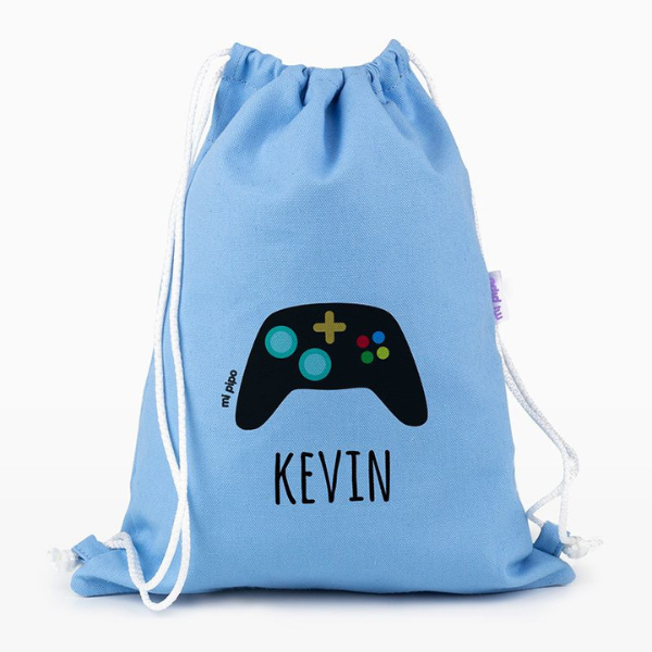 Una bolsa azul con un controlador de juegos, una punto de cruz de Keos Masons, ganador de un concurso de Reddit, fotorrealismo, ganador de un concurso, Adafruit, extremadamente genérico.