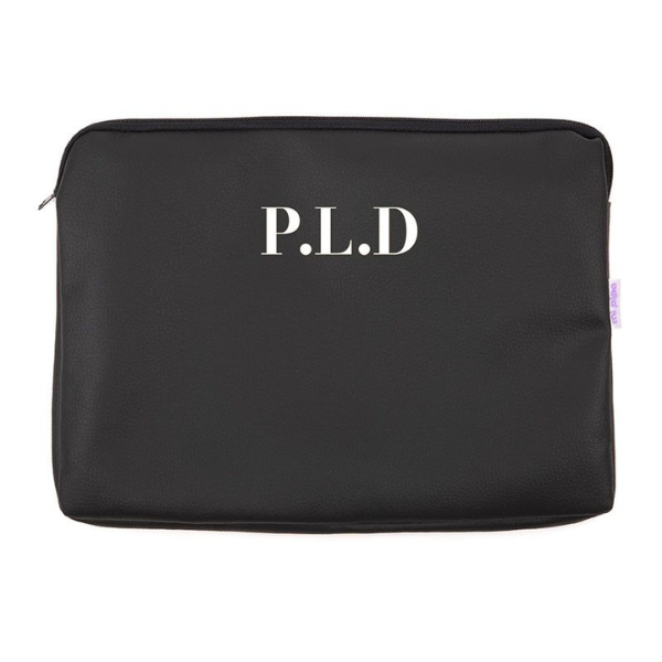 Una bolsa negra con la palabra PLD en ella, una representación digital por el Dr. Atl, pexels, crítica institucional, transferencia de tinta, #myportfolio, logo.