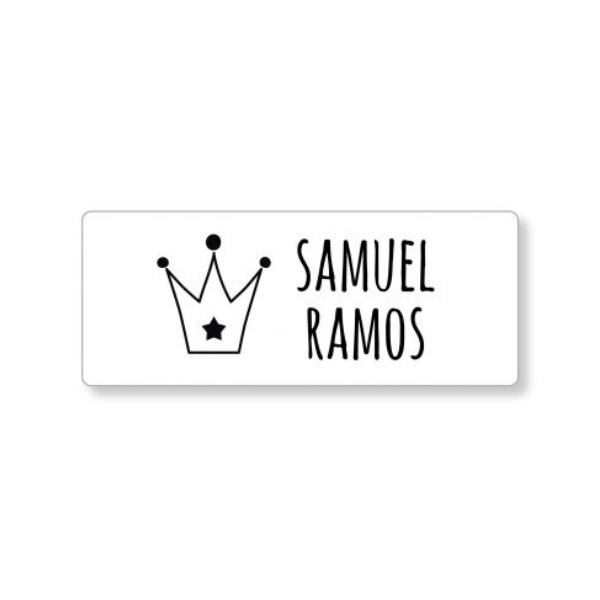 Una etiqueta negra y blanca que dice Samuel Ramons, un tatuaje por Sam Charles, ganador del concurso de Pexels, tachismo, fondo negro, fondo blanco, limpio.