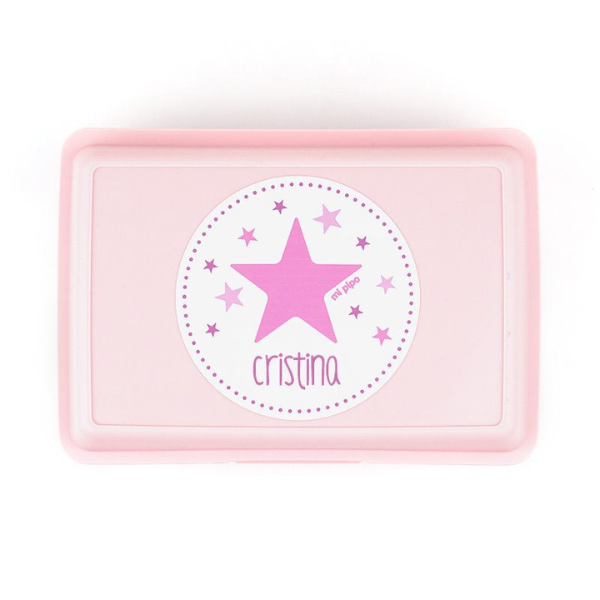 Una bandeja rosa con una estrella rosa en ella, un pastel de Chica Macnab, de tendencia en Pinterest, movimiento kitsch, pixel perfecto, brillo, extremadamente género.