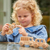 Load image into Gallery viewer, Una niña pequeña jugando con juguetes de madera en una mesa, un rompecabezas de Louisa Puller, destacado en cg society, movimiento de artesanía, hecho de cartón, patrón repetitivo, profundidad de campo.