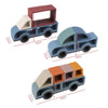 Load image into Gallery viewer, Un conjunto de tres coches de juguete sentados uno al lado del otro, una renderización 3D de Bauhaus, cgsociety, superflat, hecho de cartón, isométrico, hecho de goma.